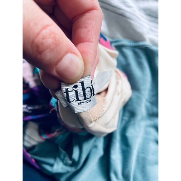 Tibi New York Kamara One Piece Swimsuit S Small Blue Purple Floral One Shoulder - Picture 5 of 6